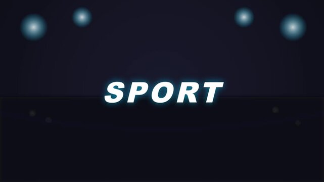 "sport" typography motion graphic featuring glowing light effects and dynamic animation for broadcast intro