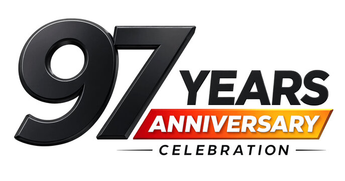 Anniversary Celebration Logo Design Showing Ninety Seven Years Milestone