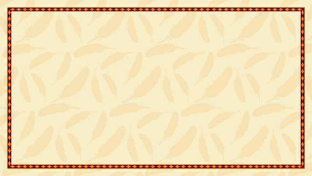 American Indian Heritage Day background with subtle feather pattern and tribal border