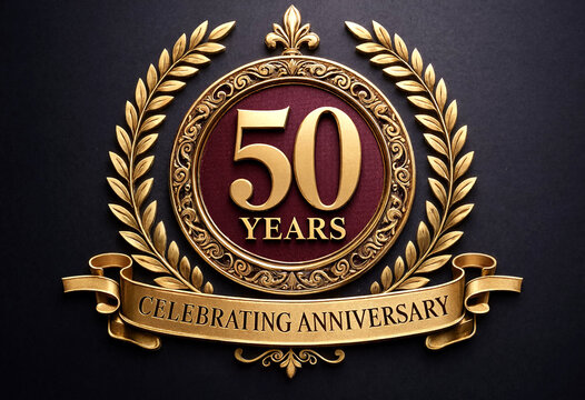 Golden Anniversary Badge Celebrating Fifty Years Milestone Design