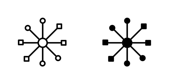 Multi channel icon flat outline in black
