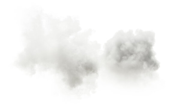 Smooth wispy white clouds drifting cutout backgrounds 3d illustrations png