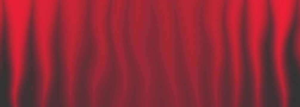 Red stage curtains with dramatic shadow texture suitable for theater, event, or performance themed designs, backgrounds, or marketing materials.