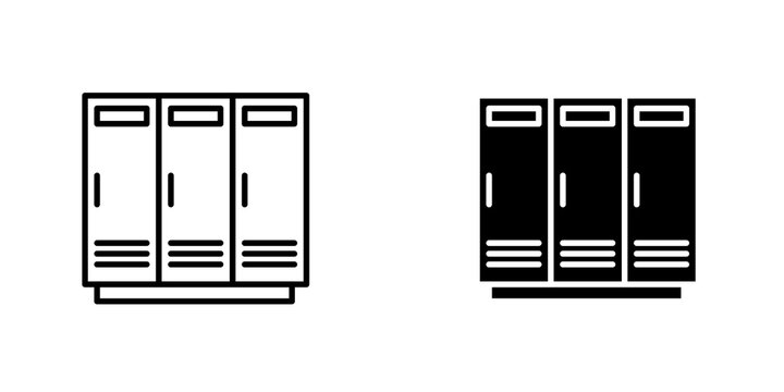 Locker icon 2 flat outline in black