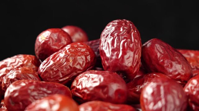 closeup of jujube fruit, Dried chinese red date