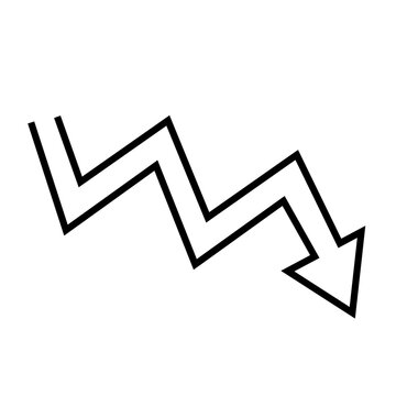Red Downward Arrow Graph 3D Vector Illustration Isolated on White Background for Business, Decline, Chart, Trend, Performance and Data Concept