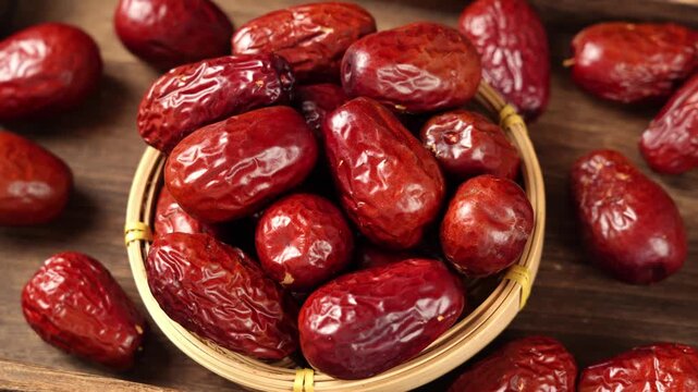 closeup of jujube fruit, Dried chinese red date