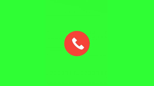 Green screen incoming call animation, simple for video editing.