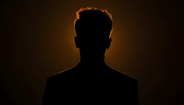 Silhouette with backlighting and rim light glow backlit edge