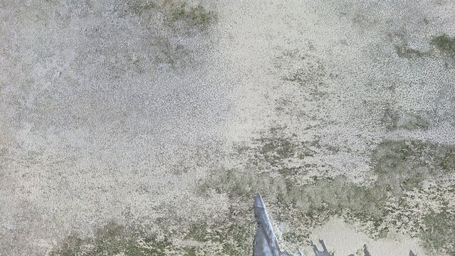 Old and moldy iron wall background. The surface of the white steel plate wall is moldy. The texture of the surface of the steel plate wall