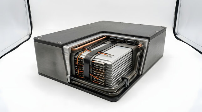 Electric vehicle battery thermal management unit with exposed cell module, copper cooling plates, heat transfer components and protective housing