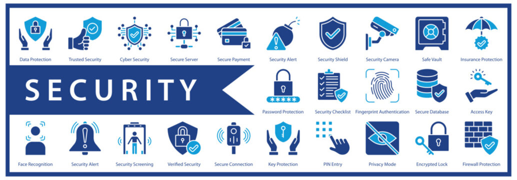 Security web icon set and collection