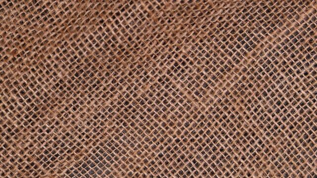 Rustic natural jute fiber hessian fabric background rotate moves horizontally landscape 