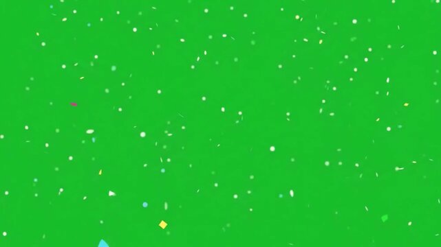Colorful Confetti Explosion on Green Screen Background for Video