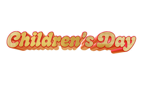 Happy Children's Day 3D Text