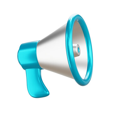 Blue Megaphone 3D Icon