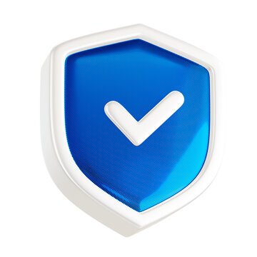 Blue Shield 3D Security Icon