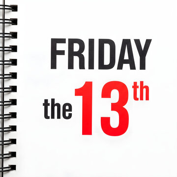 Friday the 13th red number thirteen on calendar