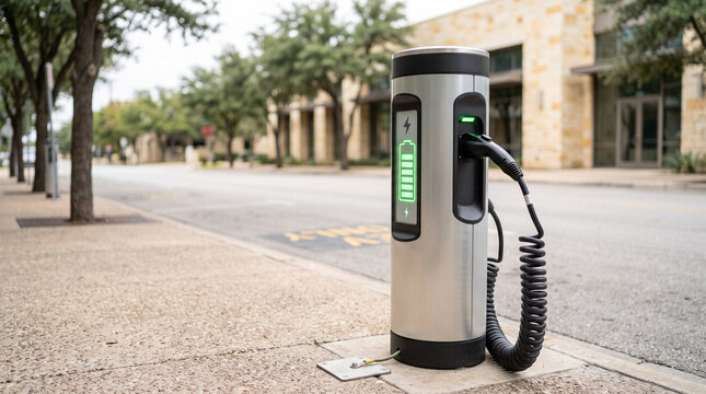 Electric vehicle curbside charging station