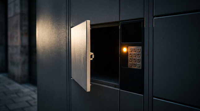 Automated parcel locker open door