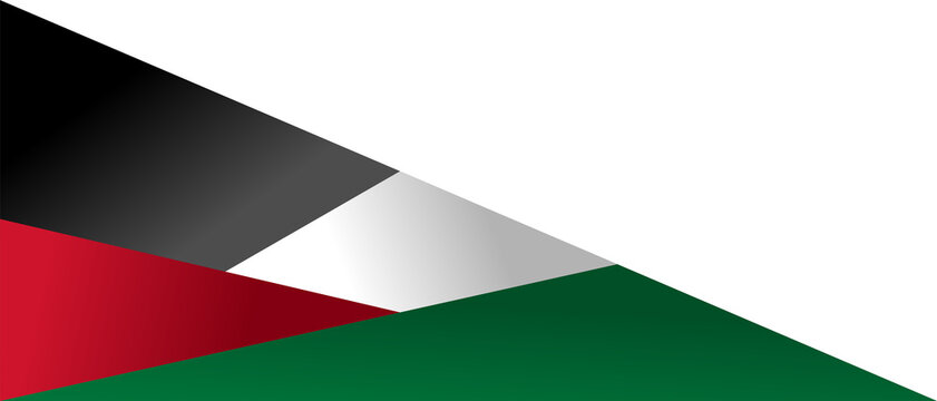 Closeup waving palestine national flag corner detail illustration isolated patriotic arab symbol