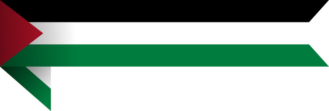 Palestine flag ribbon banner waving illustration isolated national patriotic symbol