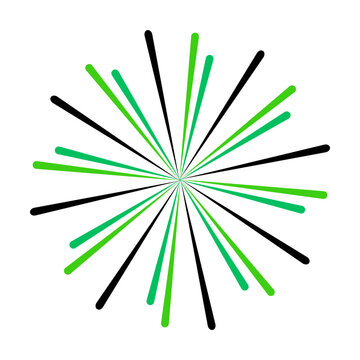 Green black palestine flag colors radial sunburst fireworks celebration burst rays illustration