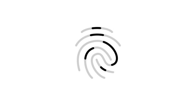 A minimal white notification card displays a fingerprint icon symbolizing biometric authentication for a mobile login or security verification screen