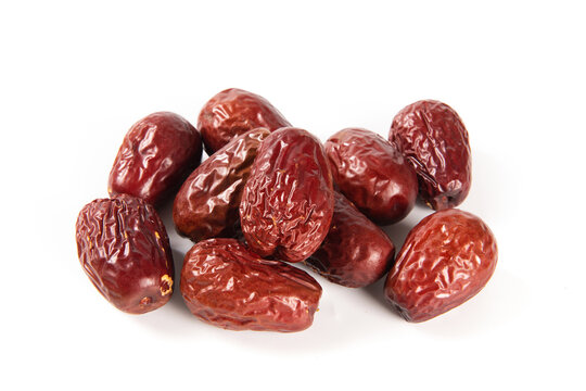 jujube fruits , Dried chinese red date isolated on white background.