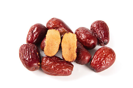 jujube fruits , Dried chinese red date isolated on white background.