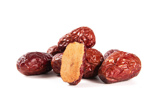 jujube fruits , Dried chinese red date isolated on white background.