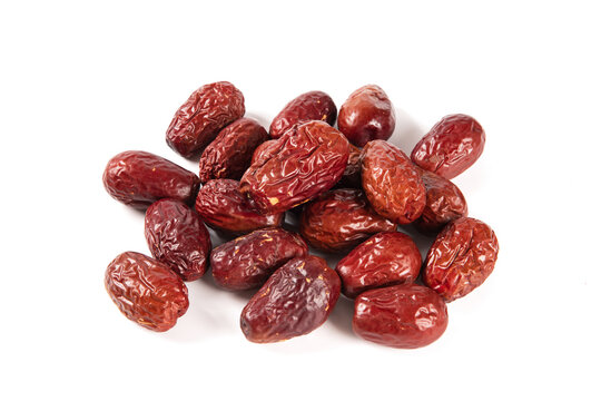 jujube fruits , Dried chinese red date isolated on white background.