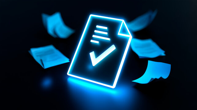 Quality Assurance and Success After Review Concept with Shining Document File and Drafts