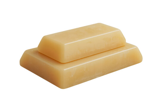 Striking stacked golden soap bars illustration