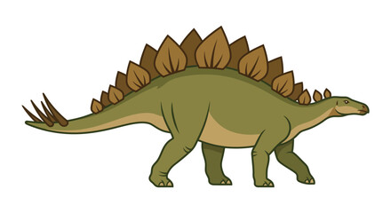 Stegosaurus illustration features large plates and a long spiky tail © Shanto