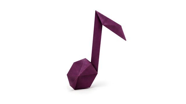 Origami Deep Plum Eighth Note Music Icon