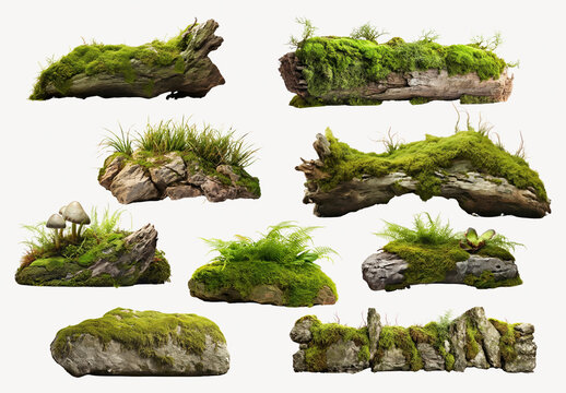 Lush Mossy Logs Element Design Set