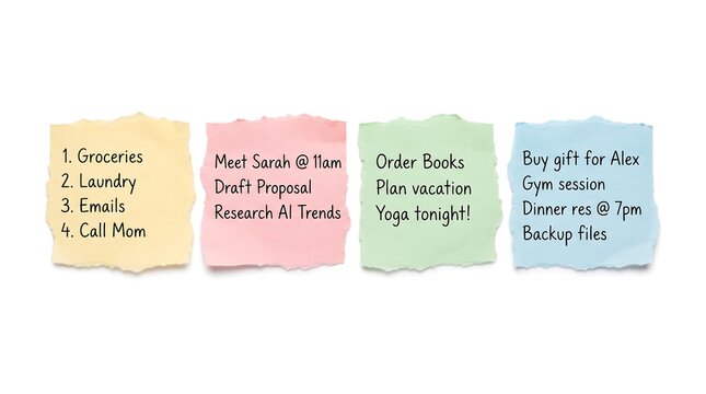 daily reminders handwritten pastel sticky notes collection vector