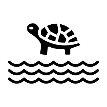 Sea Turtle Shell Vector Glyph Icon Design