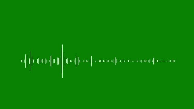 White minimalist sound frequency spectrum, transparent alpha channel audio waveform, abstract podcast rhythm equalizer overlay, digital music track recording loop, 4k glowing wave visual