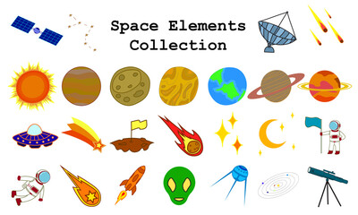 Space Exploration and Astronomy Elements Vector Collection © Syaroni