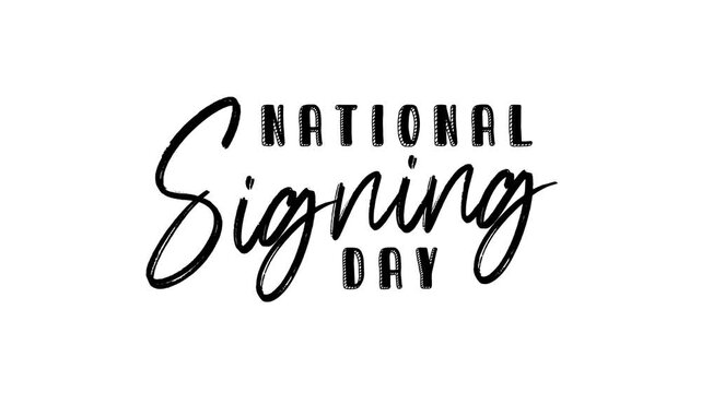 National signing day text animation, ideal for social media posts, event promotions, and athlete announcements.
