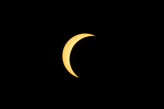 Different phases of the total solar eclipse that was seen in August 2026 in Asturias, a province of Spain