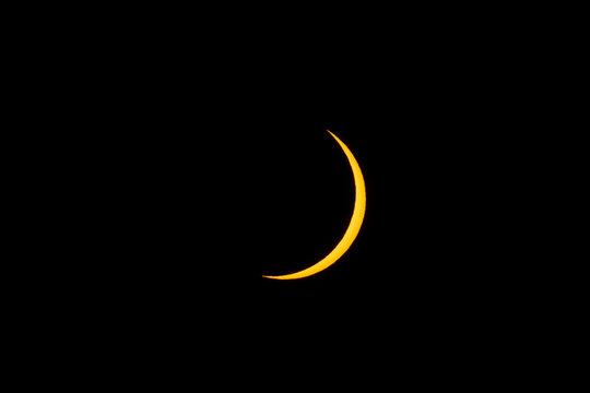 Different phases of the total solar eclipse that was seen in August 2026 in Asturias, a province of Spain