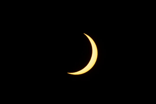 Different phases of the total solar eclipse that was seen in August 2026 in Asturias, a province of Spain