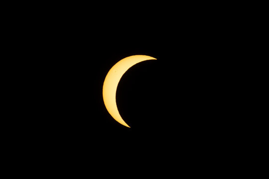 Different phases of the total solar eclipse that was seen in August 2026 in Asturias, a province of Spain