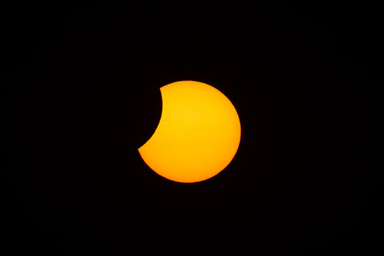 Different phases of the total solar eclipse that was seen in August 2026 in Asturias, a province of Spain