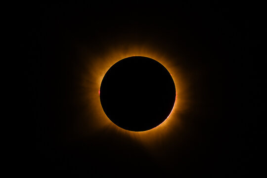 Different phases of the total solar eclipse that was seen in August 2026 in Asturias, a province of Spain