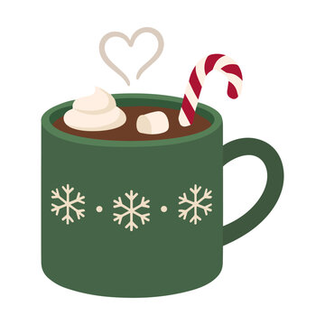 Green Snowflake Mug Candy Cane
