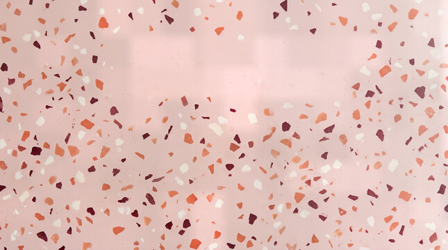 Modern light pink terrazzo pattern background with multi colored chips